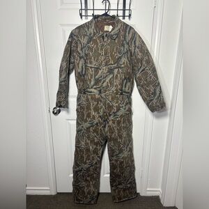 Vintage Mossy Oak treestand camo insulated coveralls size M